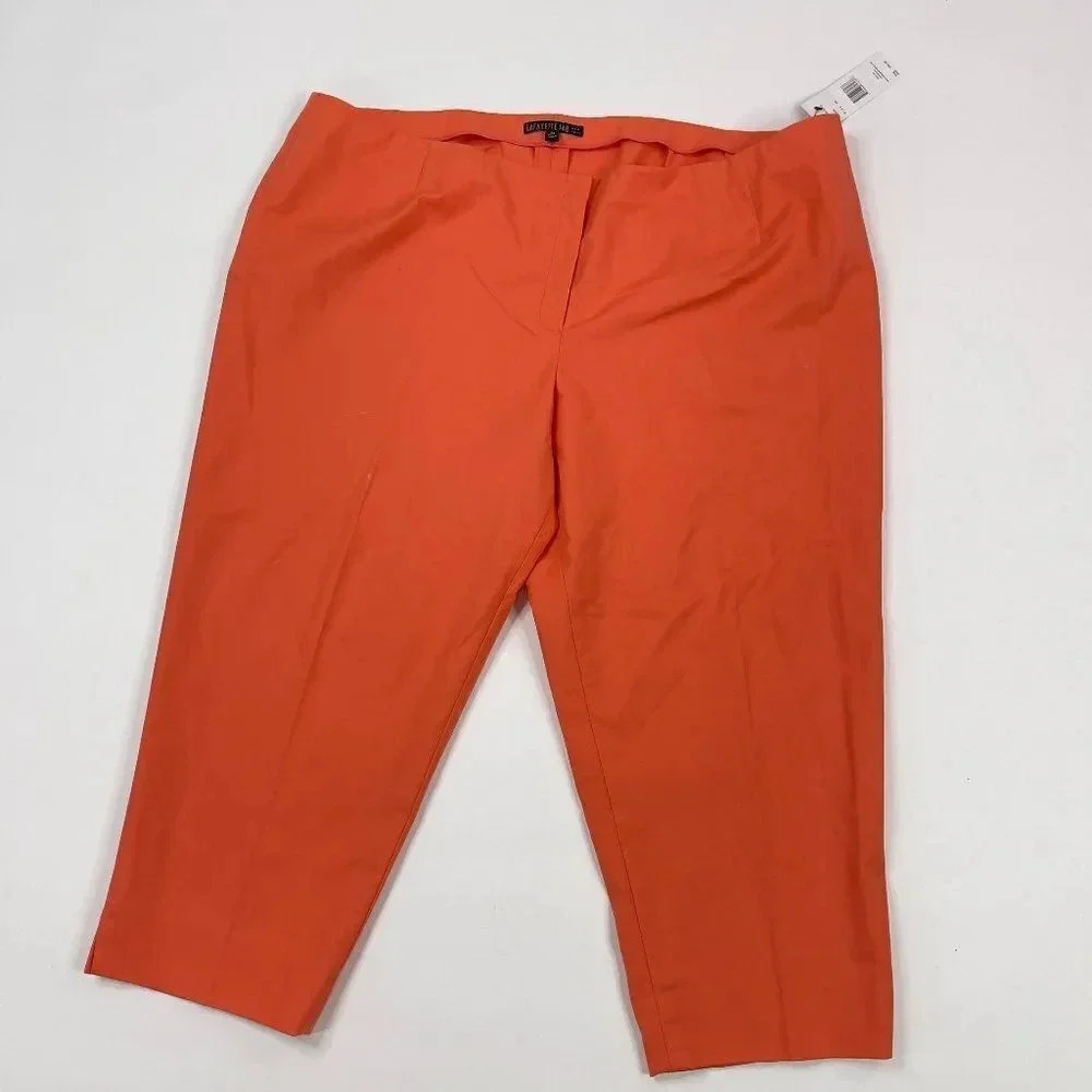 Lafayette 148 Cropped Orange Pants 24W